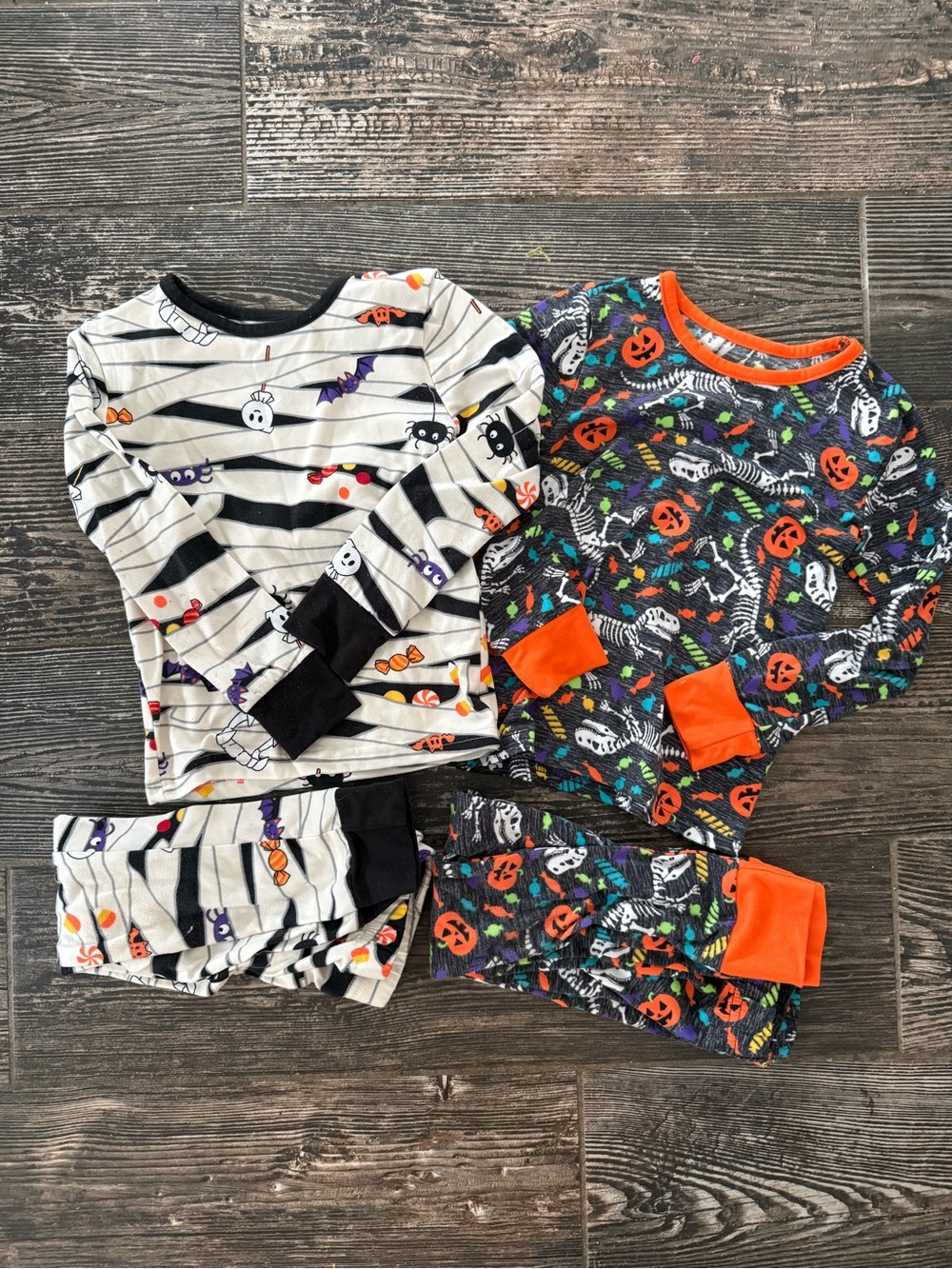 Tahari Kids Halloween Pajama Sets - Black, White & Orange